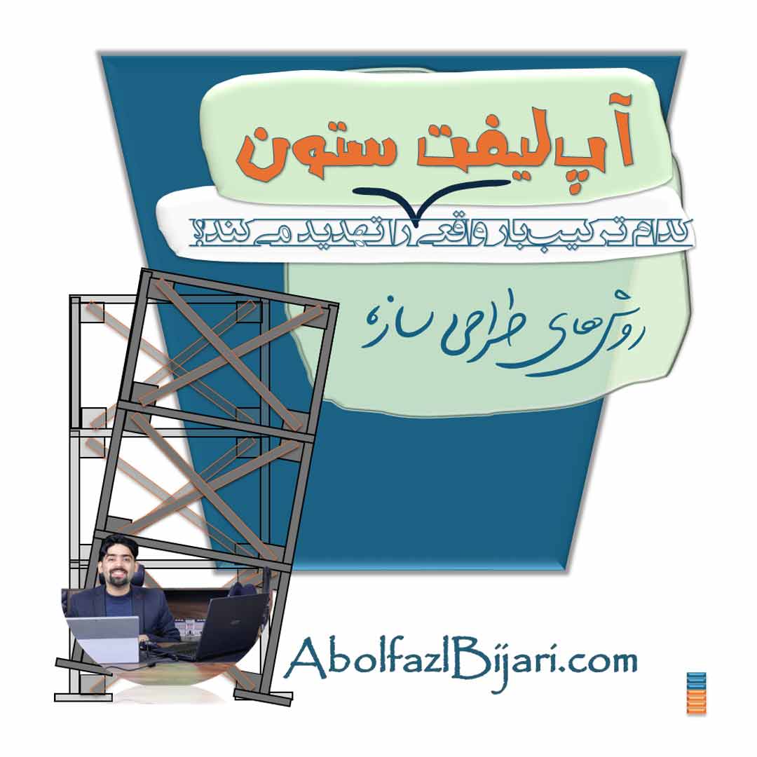 «تحلیل آپ‌لیفت ستون و تشخیص ترکیب‌بار بحرانی در قاب فولادی – آموزش تخصصی LRFD»