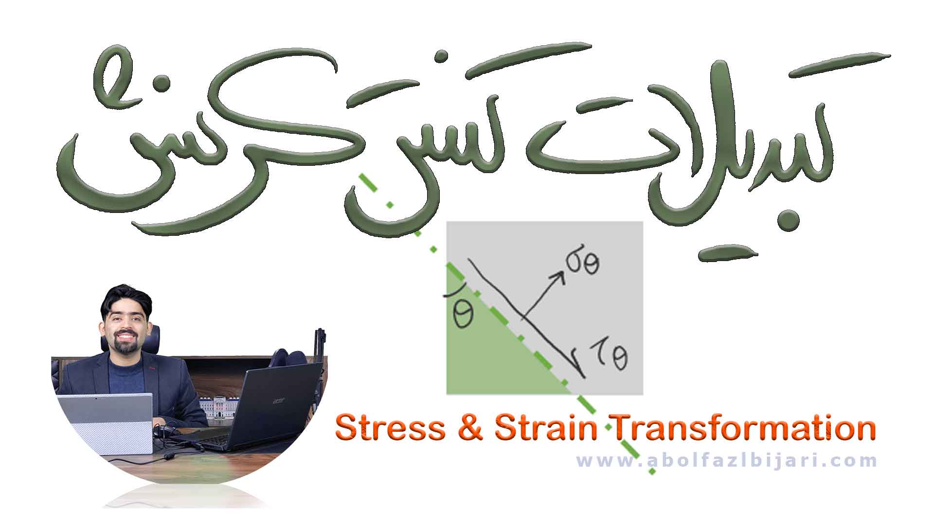 تبدیلات تنش و کرنش در زاویه دلخواه | تحلیل تنش نرمال و برشی در هر صفحه